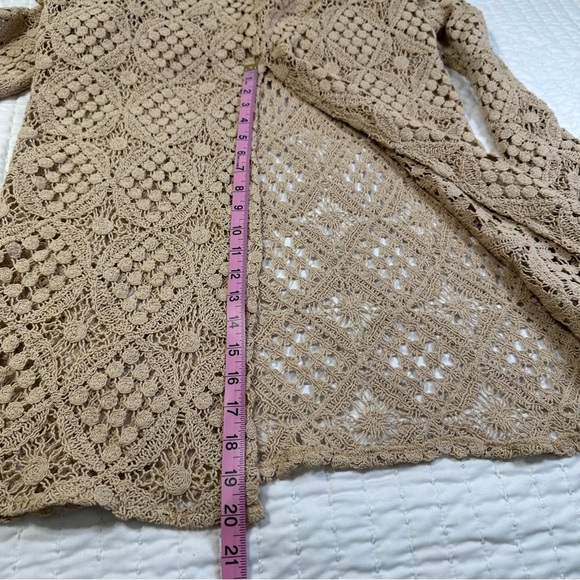 NWT Anthropologie BLITHE Crochet Cottogecore With Dramatic Trumpet Sleeve - Picture 12 of 16